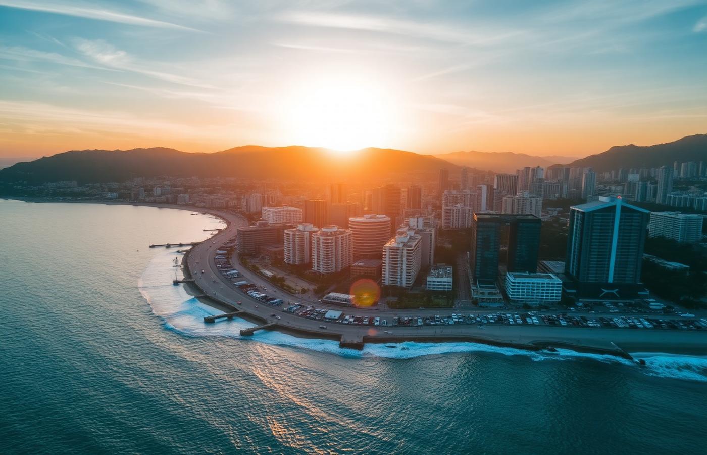 Vista aérea de Lima al atardecer